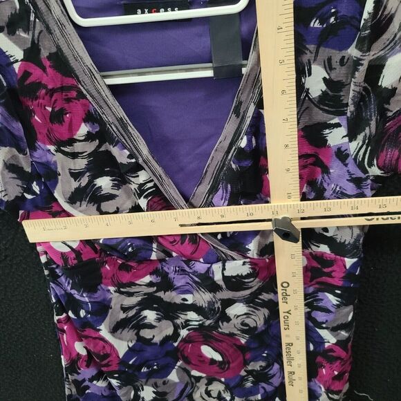 Axcess Womens Top Multi-Color Size Small 100% polyester Cap Sleeve Floral Design - Picture 3 of 12